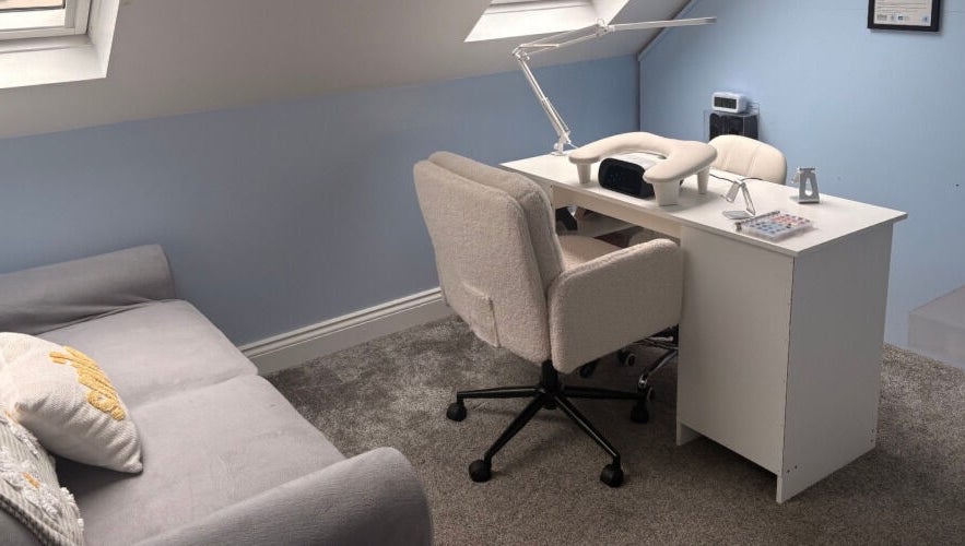 Cozy nail care room at Nails and Beauty by Abi, Ramsey, Ramsey, IM, featuring modern furniture.