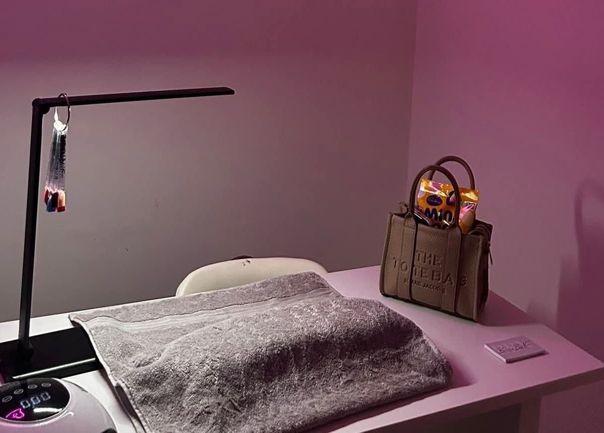 Cozy nail station at Nails by Lu, Lusaka, Lusaka Province, ZM with stylish decor and modern equipment.