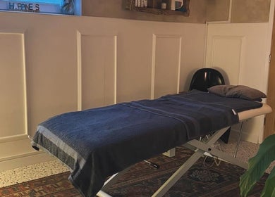Therapy room at Kbs Holistic Treatments And Colonic Hydrotherapy, Tiverton, England, GB, featuring a treatment bed.