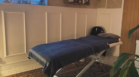 Therapy room at Kbs Holistic Treatments And Colonic Hydrotherapy, Tiverton, England, GB, featuring a treatment bed.