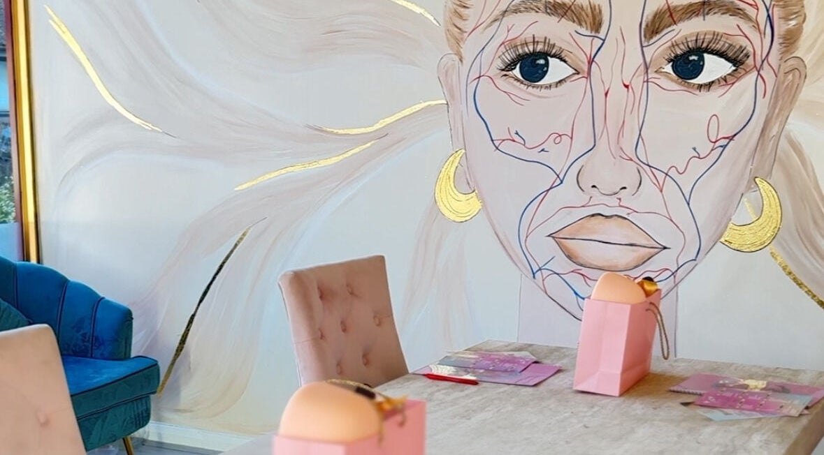 Unique mural art in seating area at LJ Academy, South Woodham Ferrers, England, GB.