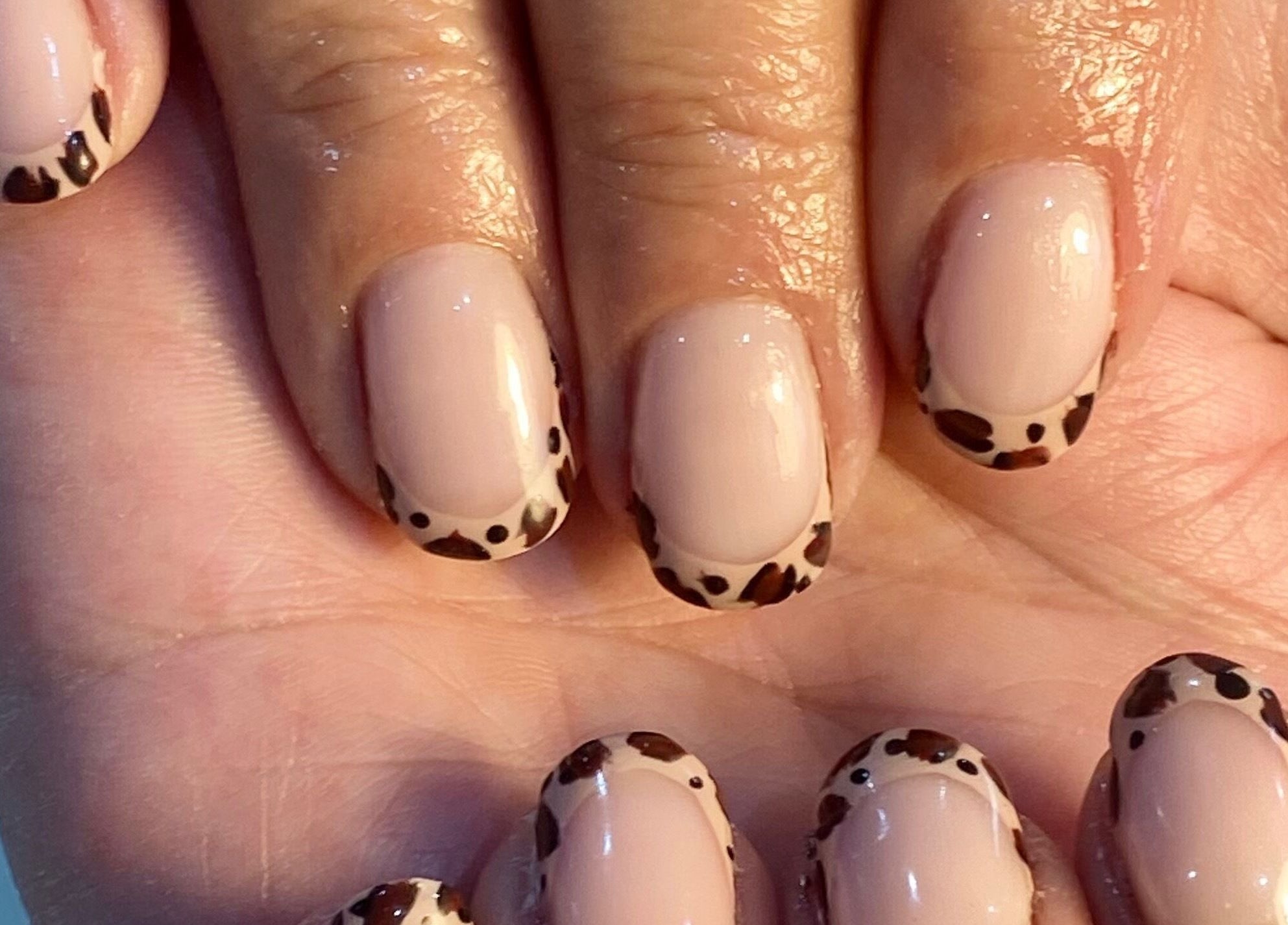 Elegant leopard print nail design by Nails By Ava in Bridgwater, England, GB.