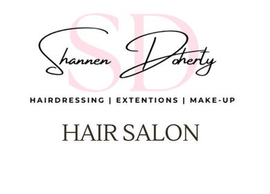 Logo of SD Hair Salon in County Donegal, IE featuring hairdressing and makeup services.