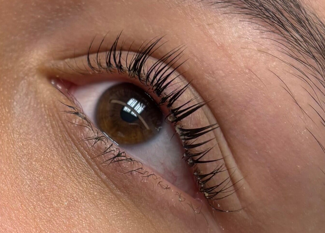 Close-up of enhanced lashes at Lashluxestudios in Vaughan, Ontario, CA showcasing expert lash extensions.