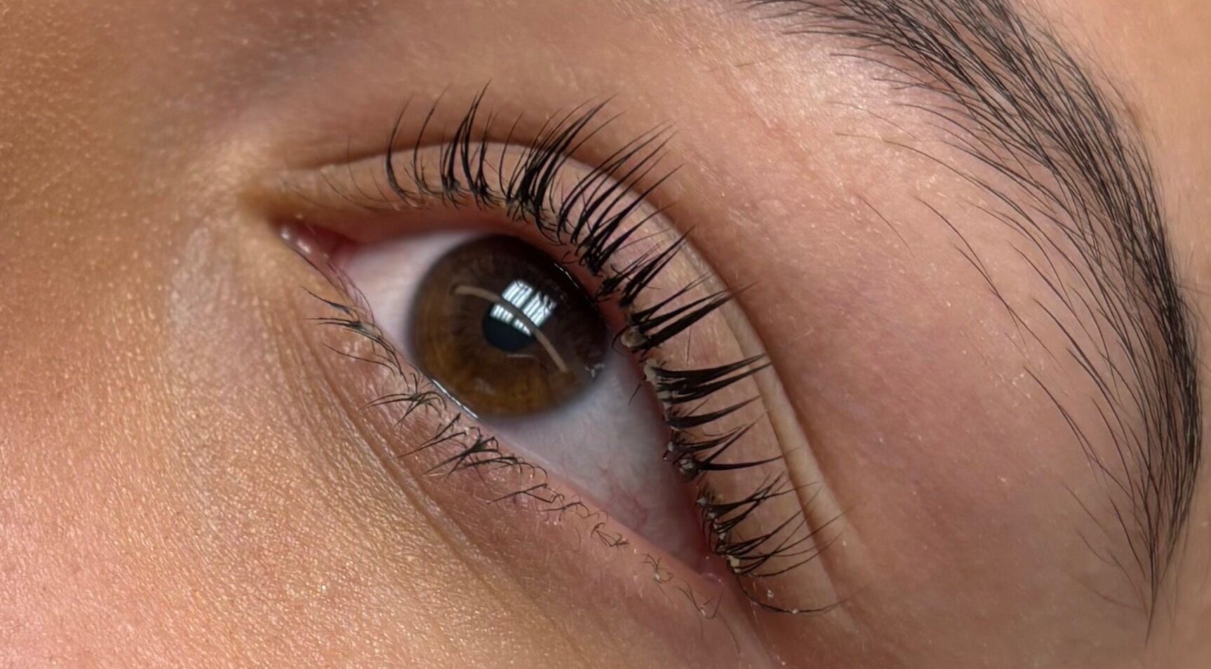 Close-up of enhanced lashes at Lashluxestudios in Vaughan, Ontario, CA showcasing expert lash extensions.