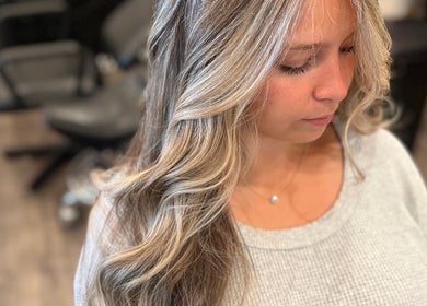 Stylish blonde highlights at Hair by Alisha -Pine Grove, Pine Grove, California, US.