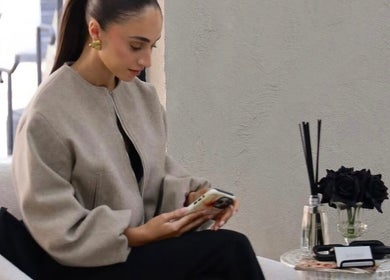 Calm woman at Maryané Beauté in Darlinghurst, New South Wales, AU enjoying serene ambiance.