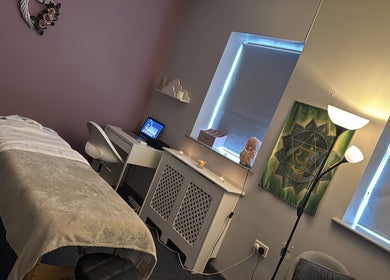 Peaceful massage room at Recovery Massage & Wellness by Roberta, Lucan, County Dublin, IE.