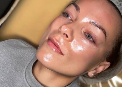 Client with glowing skin at Kr House Of Aesthetics, Dundee, Scotland, GB, showcasing a premium facial treatment.