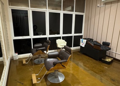 Modern salon chairs and washing station at Enchanté House of Beauty, Petaling Jaya, Selangor, MY.