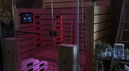 Infrared sauna at Coachedbykarina, Catherine Field, New South Wales, AU, offering a serene wellness experience.