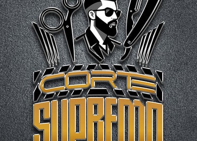 Logotipo de Corte Supremo en Tlalnepantla, Estado De México, MX, destacando herramientas de peluquería.