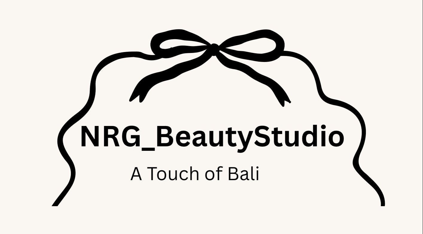 NRG Beauty Studio logo featuring a black bow in Perth, Western Australia, AU.