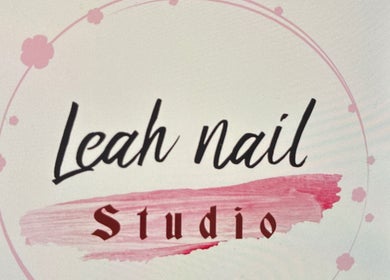 Leah nail studio logo with pink floral design in Kirkland, Washington, US.