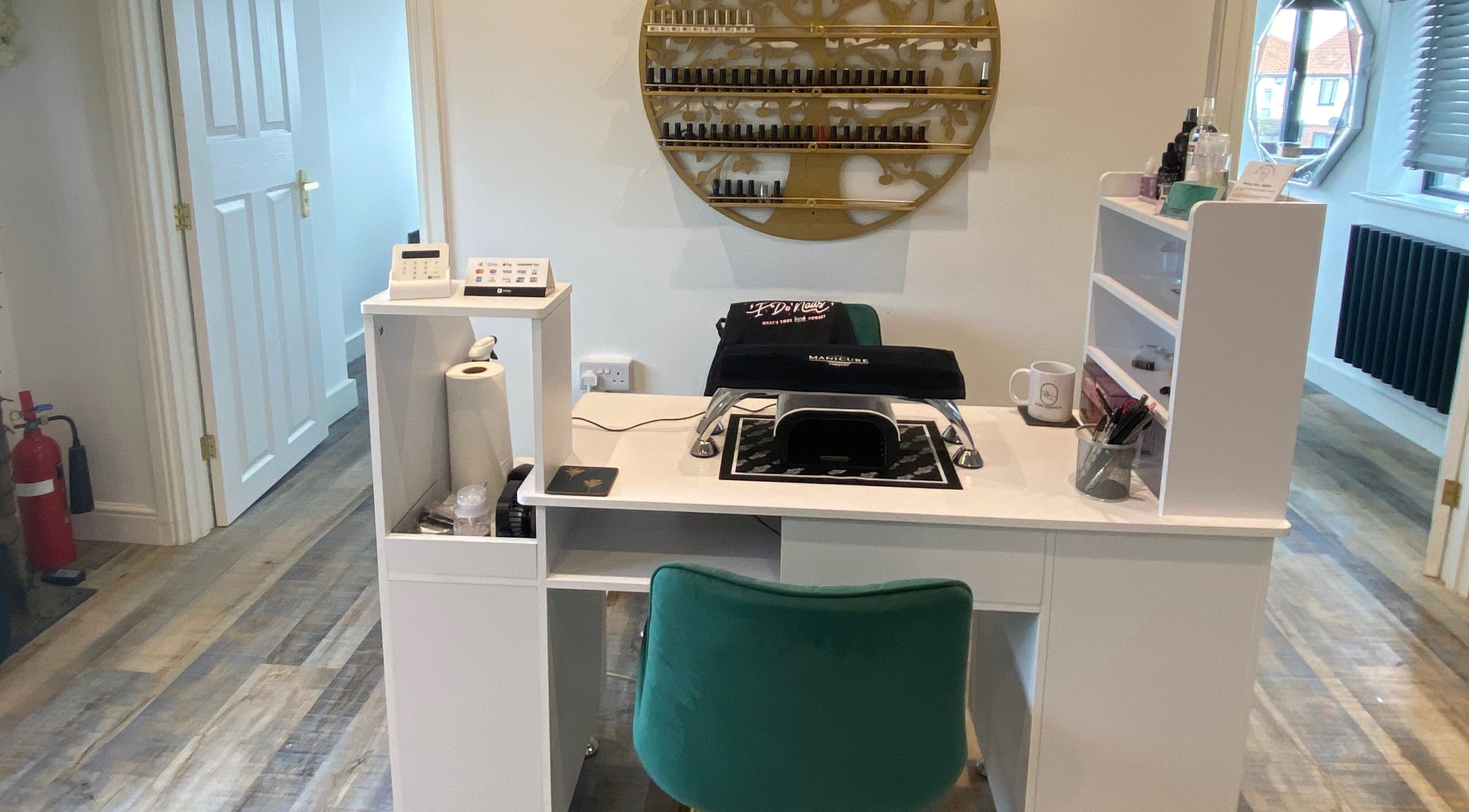 Elegant nail station at Pure Serenity By Hope in Norwich, England, GB—perfect for professional manicures.