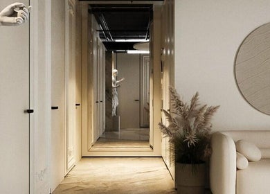 Elegante Raumgestaltung bei BROWFINESSE AG in Balgach, Sankt Gallen, CH mit moderner Kunst und Dekoration.