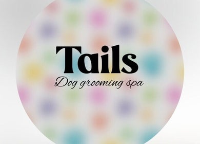 Tails Dog Grooming logo in Clydebank, Scotland, GB with colorful background.