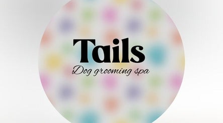Tails Dog Grooming logo in Clydebank, Scotland, GB with colorful background.