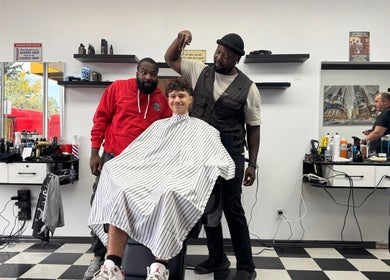 Stylish cut at Kwes Kuts DBA Good Fellas Barbershop, Medicine Hat, Alberta, CA with friendly barbers.