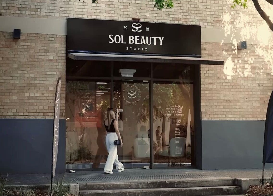 Entrance of SolBeauty Studio Newstead, located in Newstead, Queensland, AU with a welcoming exterior.