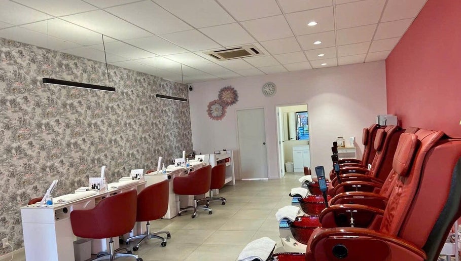 Modern interior of Flamingo Nails Nelson, offering luxury nail care in Nelson, Nelson Region, NZ.