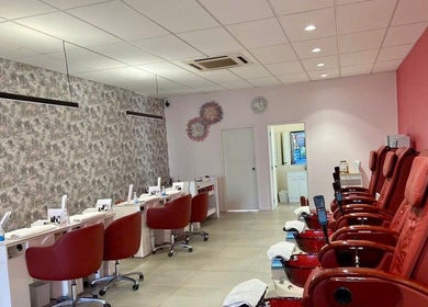 Modern interior of Flamingo Nails Nelson, offering luxury nail care in Nelson, Nelson Region, NZ.