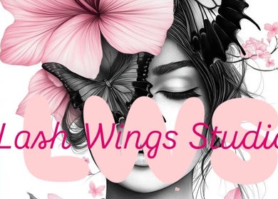 Lash Wings Studio logo with floral and butterfly art, Phoenix, Kwazulu-natal, ZA