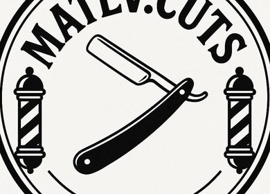Matevcuts logo featuring a straight razor and barber poles, Veliko Tarnovo, Veliko Tarnovo, BG.