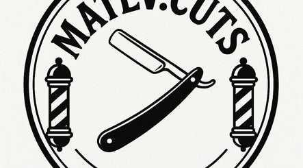 Matevcuts logo featuring a straight razor and barber poles, Veliko Tarnovo, Veliko Tarnovo, BG.