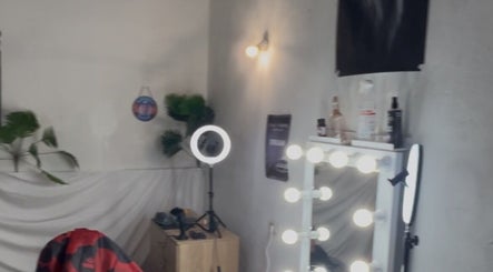Stylish makeup setup at Matevcuts, featuring a lighted mirror and vanity in Veliko Tarnovo, Veliko Tarnovo, BG.