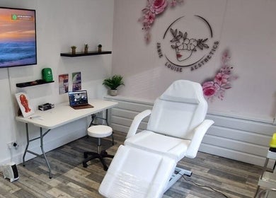 Serene aesthetic treatment room at Janie Louise Aesthetics & Beauty in Burton Upon Trent, England, GB.