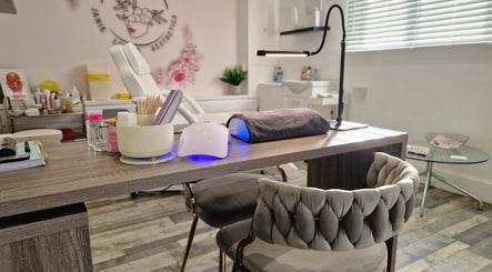 Luxury treatment area at Janie Louise Aesthetics & Beauty in Burton Upon Trent, England, GB with elegant decor.