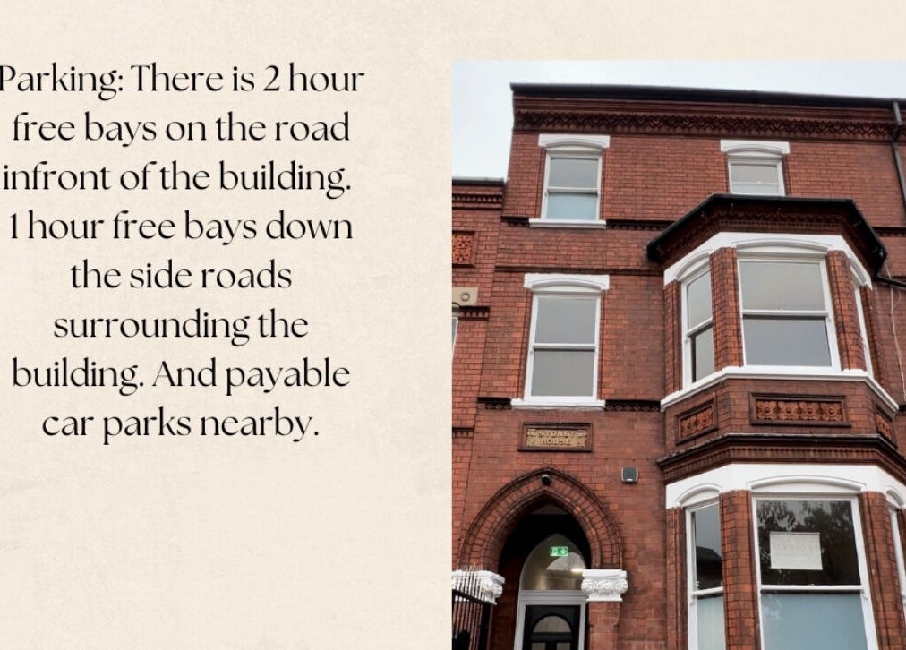 LEJBeautyRoom venue with vintage facade in Doncaster, England, GB, highlighting nearby parking options.