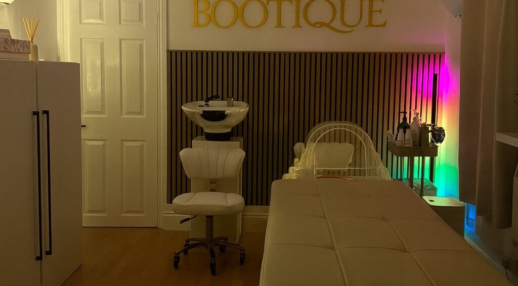 Luxurious treatment room at Bootique in Shenley, England featuring modern amenities and calming ambiance.
