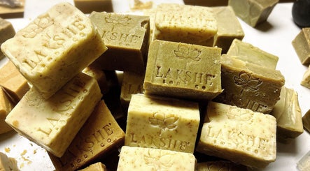 Artisan herbal soaps at Body Solace, Buffalo, New York, US, showcasing natural skincare options.