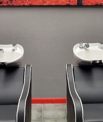 Chic wash stations at The LocsNest, Houston, Texas, US, offering a relaxing hair care experience.