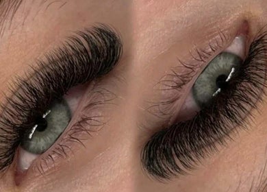 Close-up of exquisite lashes at LayAra Lashes, Manchester, England, GB.