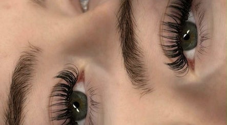Close-up of beautifully enhanced lashes at LayAra Lashes in Manchester, England, GB.