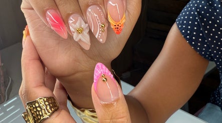 Elegant floral nail art at The Nail Room in North Branch, Minnesota, US.