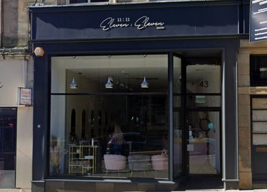 Front view of Eleven Eleven Salon in Stirling, Scotland, GB with modern styling.