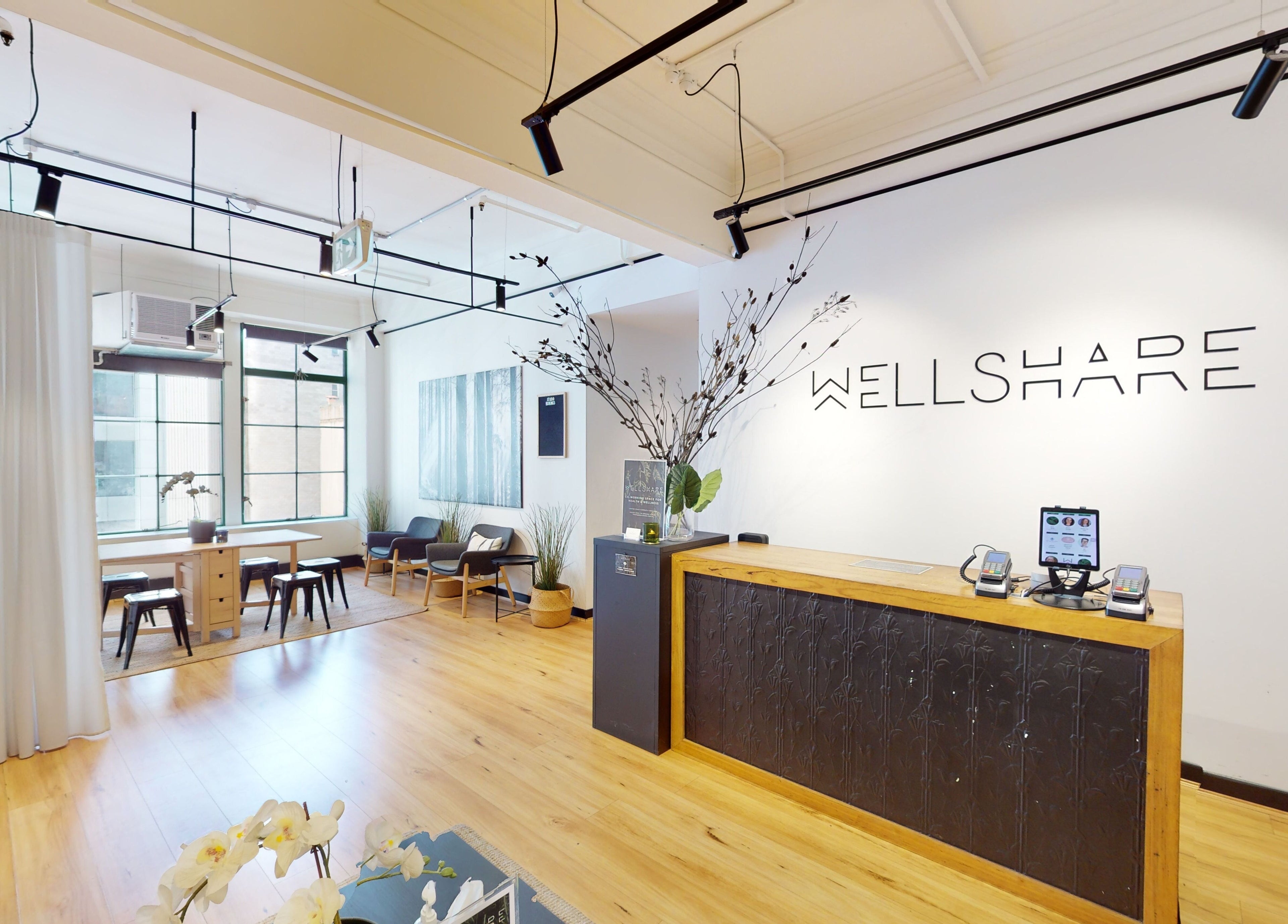 Modern reception at Feeling Space, Sydney, New South Wales, AU, showcasing sleek design and inviting atmosphere.