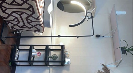 Elegant lash application corner at EyelashesByChanie in Paramaribo, Paramaribo, SR, featuring chic decor.