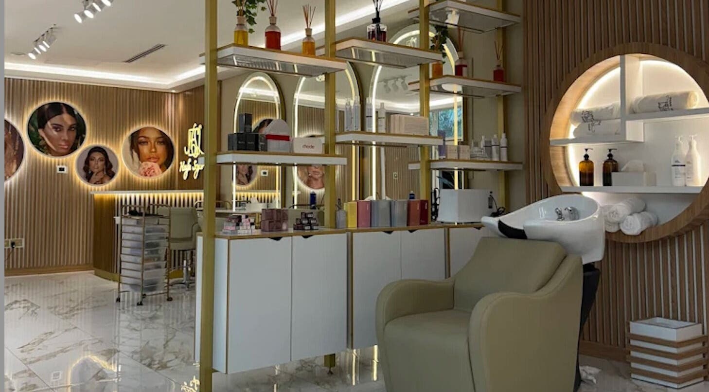 Lavish beauty setup at Haifa Safar, Sharjah's premium venue, featuring elegant décor and facilities.