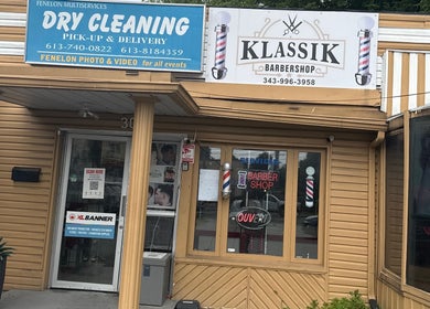 Front entrance of Klassik Barbershop in Ottawa, Ontario, CA.
