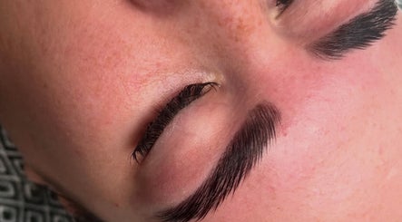 Close-up of styled lashes at Emily Cowie Cosmetics, Wrentham, England, GB.