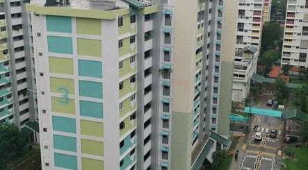 High-rise buildings near Equality Beauty Spa, Singapore, Singapore, SG, highlighting urban environment.