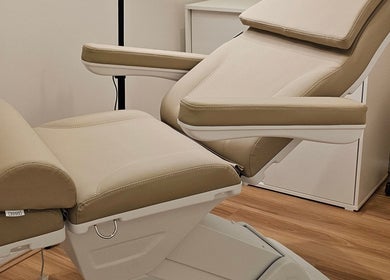 Elegant treatment chair at Miss Volume, Rose Bay, New South Wales, AU.