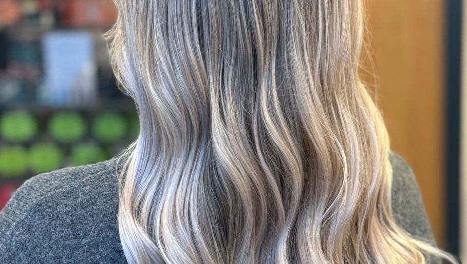 Close-up of wavy blonde hair at Livedinbyerinx in Aberdeen, Scotland, GB.
