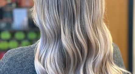 Close-up of wavy blonde hair at Livedinbyerinx in Aberdeen, Scotland, GB.