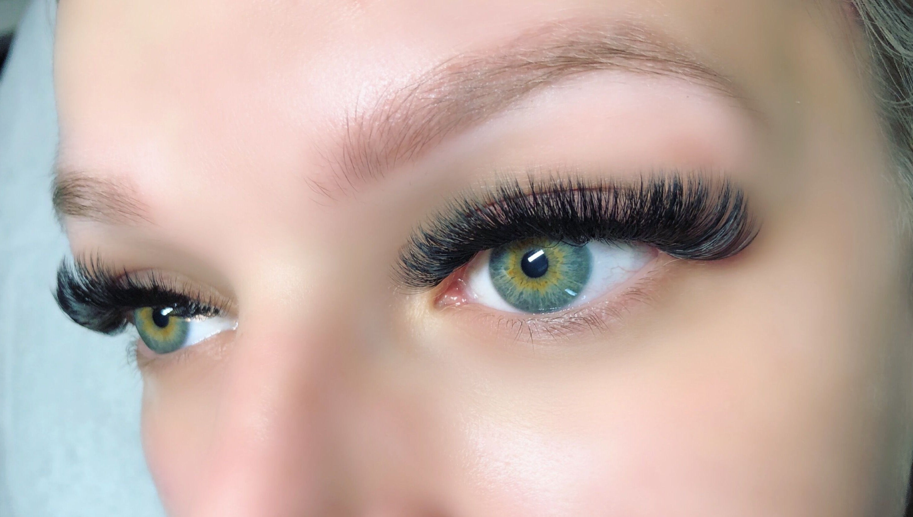 Close-up of eyelash extensions at Lashing Out by Amber, Courtenay, British Columbia, CA.